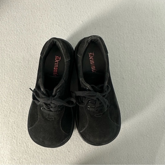 Demonia Platform Sneakers Tempo-08 Vegan Suede Goth Punk Rave Black 6-6.5 -READ - Picture 8 of 14